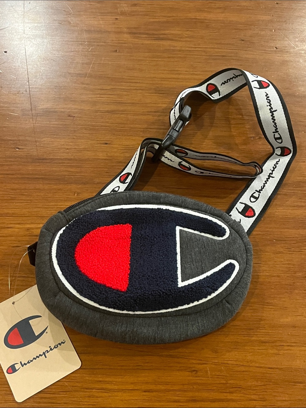 Champion Big C Bum Waist Shoulder Bag Fanny Pack new gray